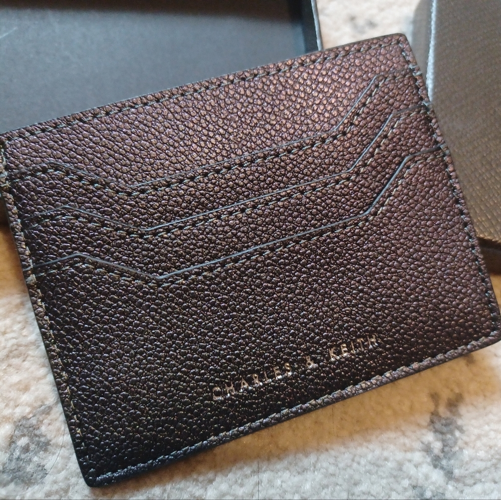 BN Charles and Keith Holographic/Oil Slick Card Holder